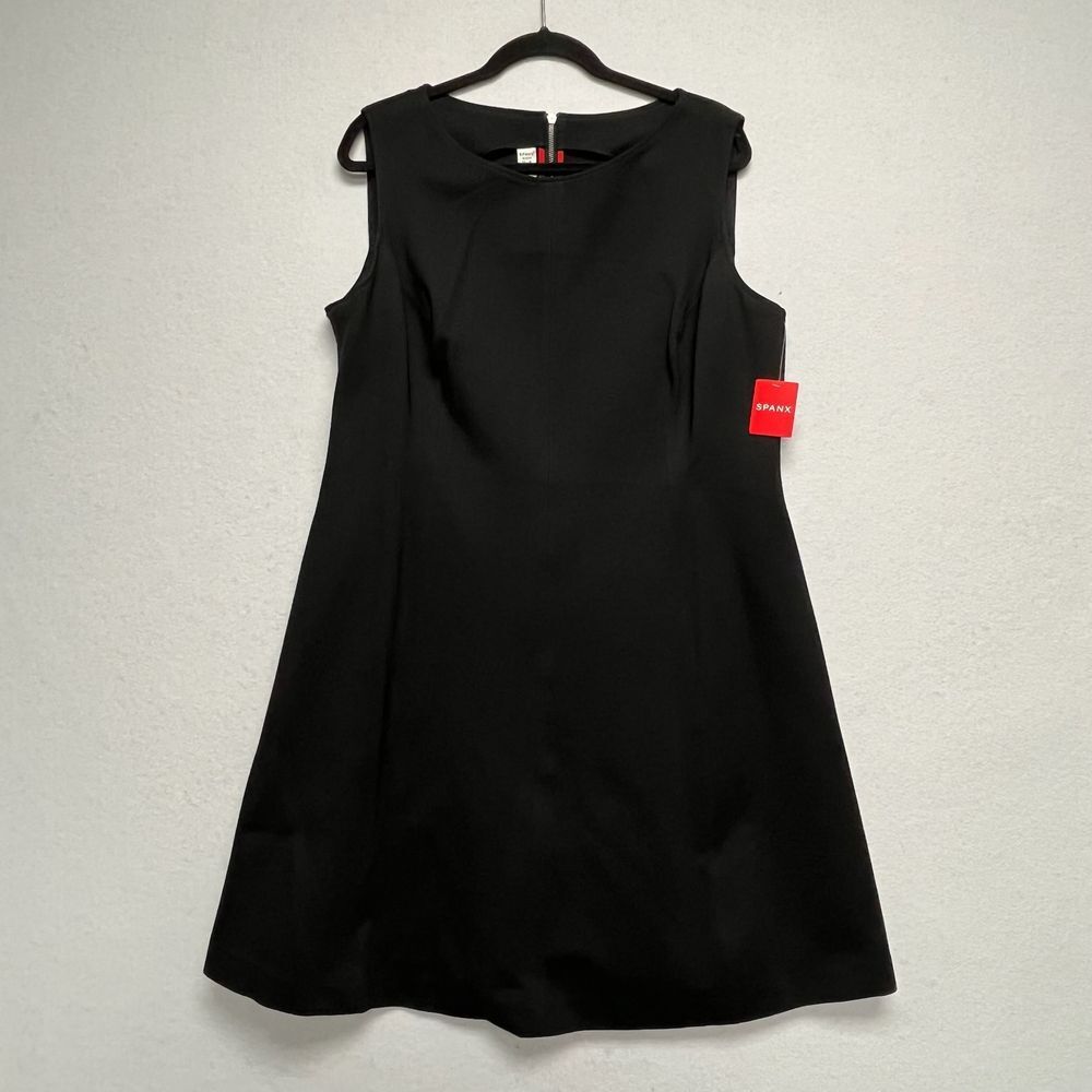 SPANX Midi Dress Black Sleeveless ALine Cocktail Party Dress 1X/XL